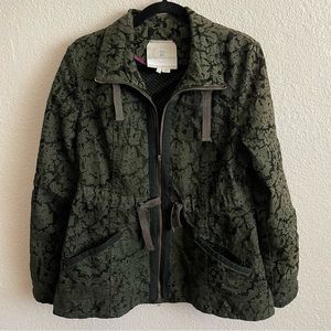 Anthropologie Hei Hei Burnett Anorak Olive Utility Velvet Jacket